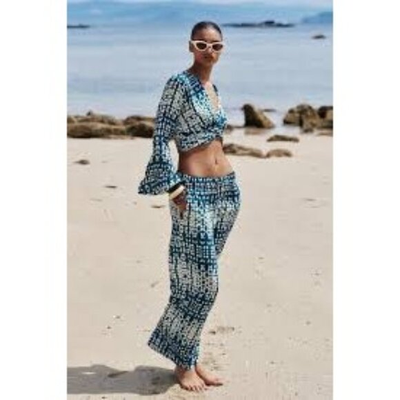 Zara Printed Flowy Pants - Picture 1 of 7